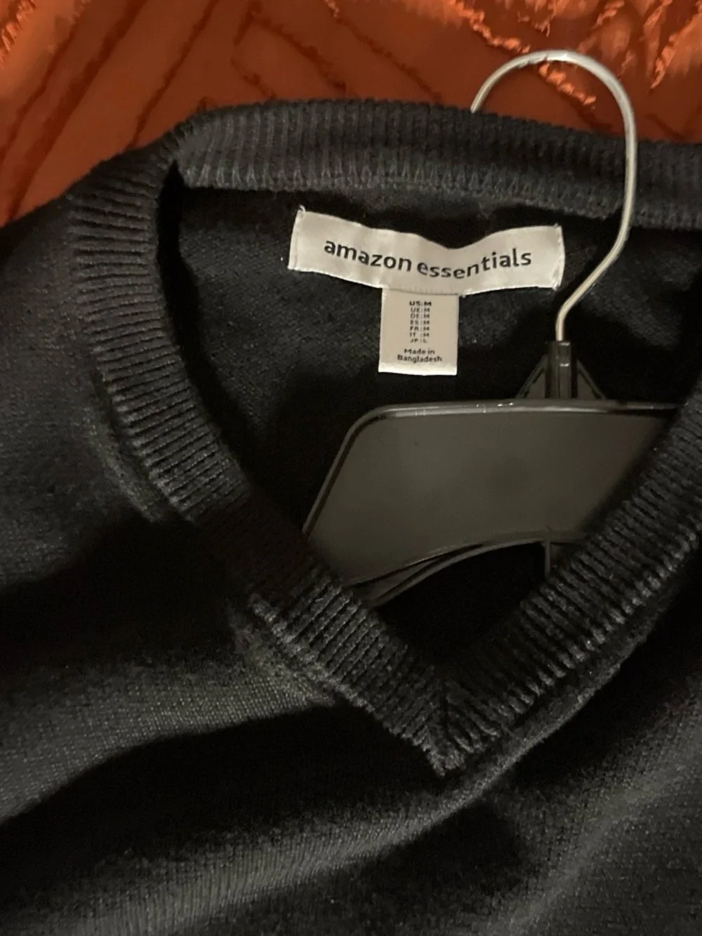 Amazon Essentials Men's Black Crewneck Pullover Sweater
